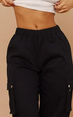 Petite Black Pocket Detail Cargo Pant