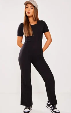 Petite Black Seam Detail Jumpsuit