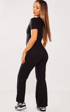 Petite Black Seam Detail Jumpsuit