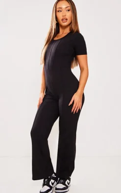 Petite Black Seam Detail Jumpsuit
