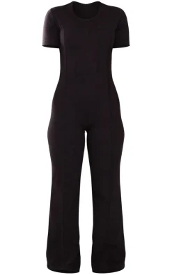 Petite Black Seam Detail Jumpsuit