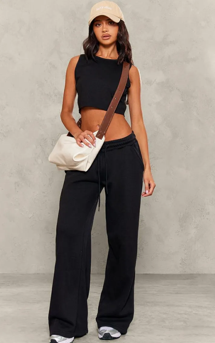 Petite Black Sleeveless Raw Edge Tank Top