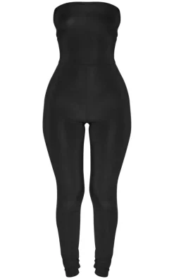 Petite Black Slinky Bandeau Jumpsuit