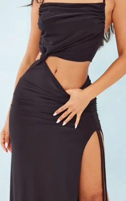 Petite Black Slinky Midaxi Dress