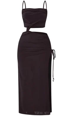 Petite Black Slinky Midaxi Dress