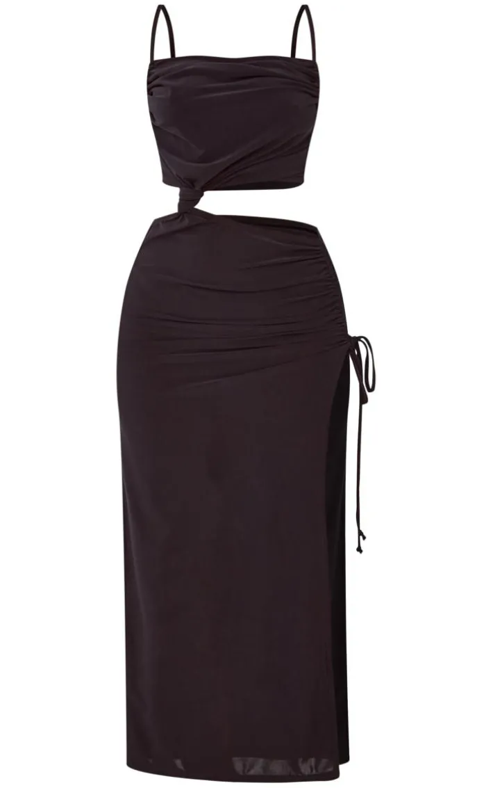 Petite Black Slinky Midaxi Dress