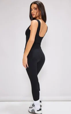 Petite Black Slinky Sleeveless Scoop Neck Jumpsuit