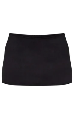 Petite Black Stretch Woven Basic High Rise Micro Mini Skirt