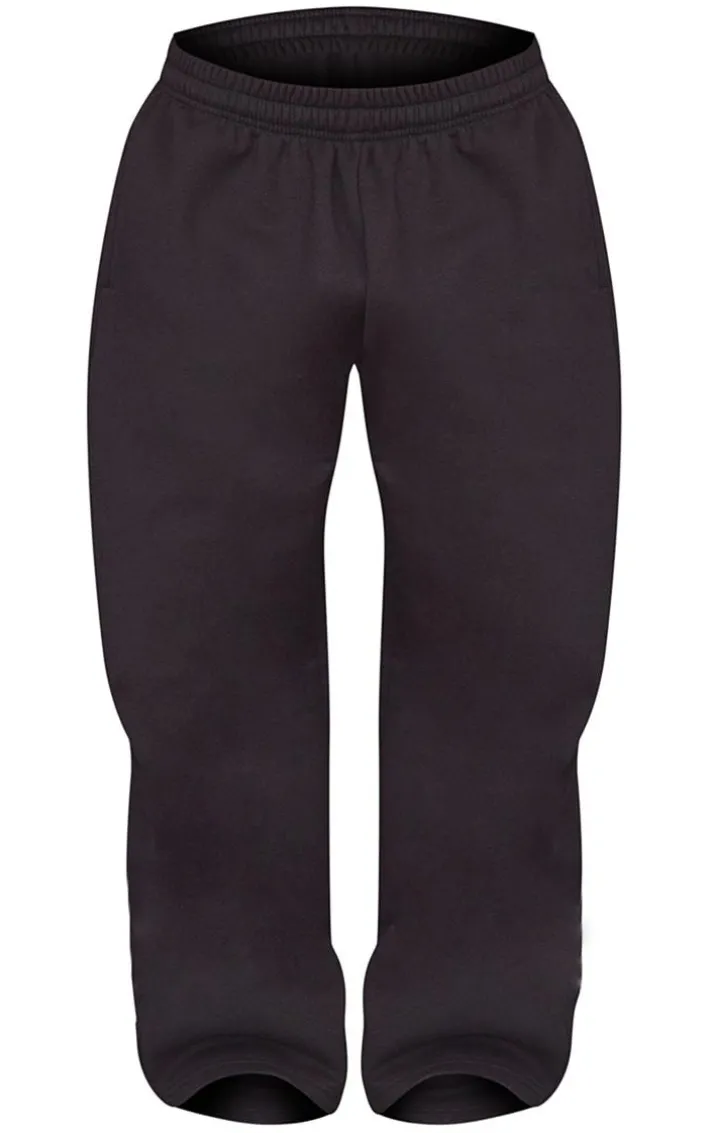 Petite Black Super Wide Leg Elasticated Waist Sweatpants