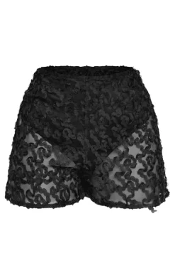 Petite Black Textured Woven Shorts