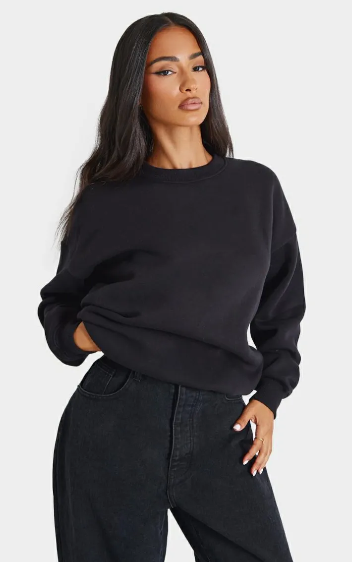 Petite Black Ultimate Basic Oversized Sweatshirt