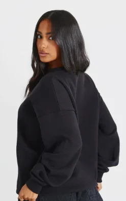 Petite Black Ultimate Basic Oversized Sweatshirt