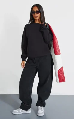 Petite Black Ultimate Basic Oversized Sweatshirt