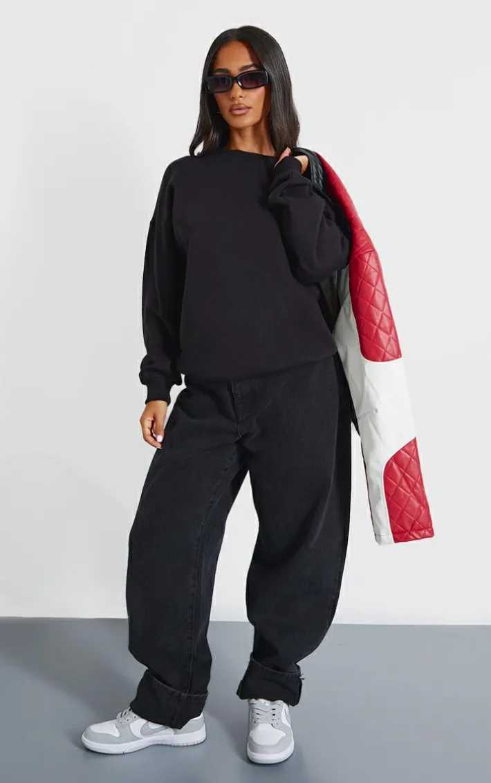 Petite Black Ultimate Basic Oversized Sweatshirt