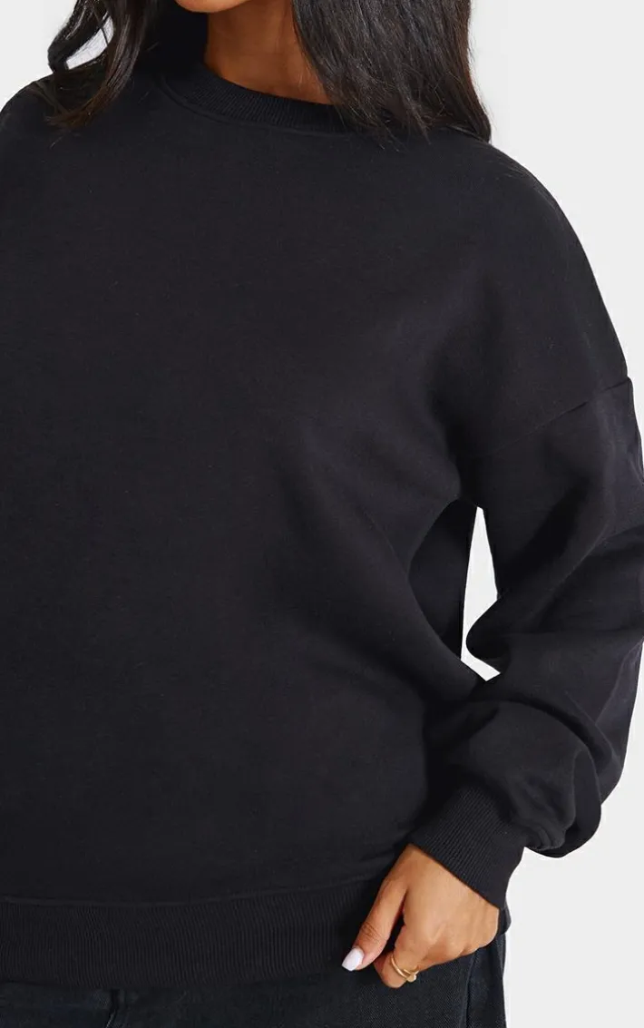 Petite Black Ultimate Basic Oversized Sweatshirt