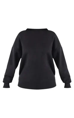 Petite Black Ultimate Basic Oversized Sweatshirt