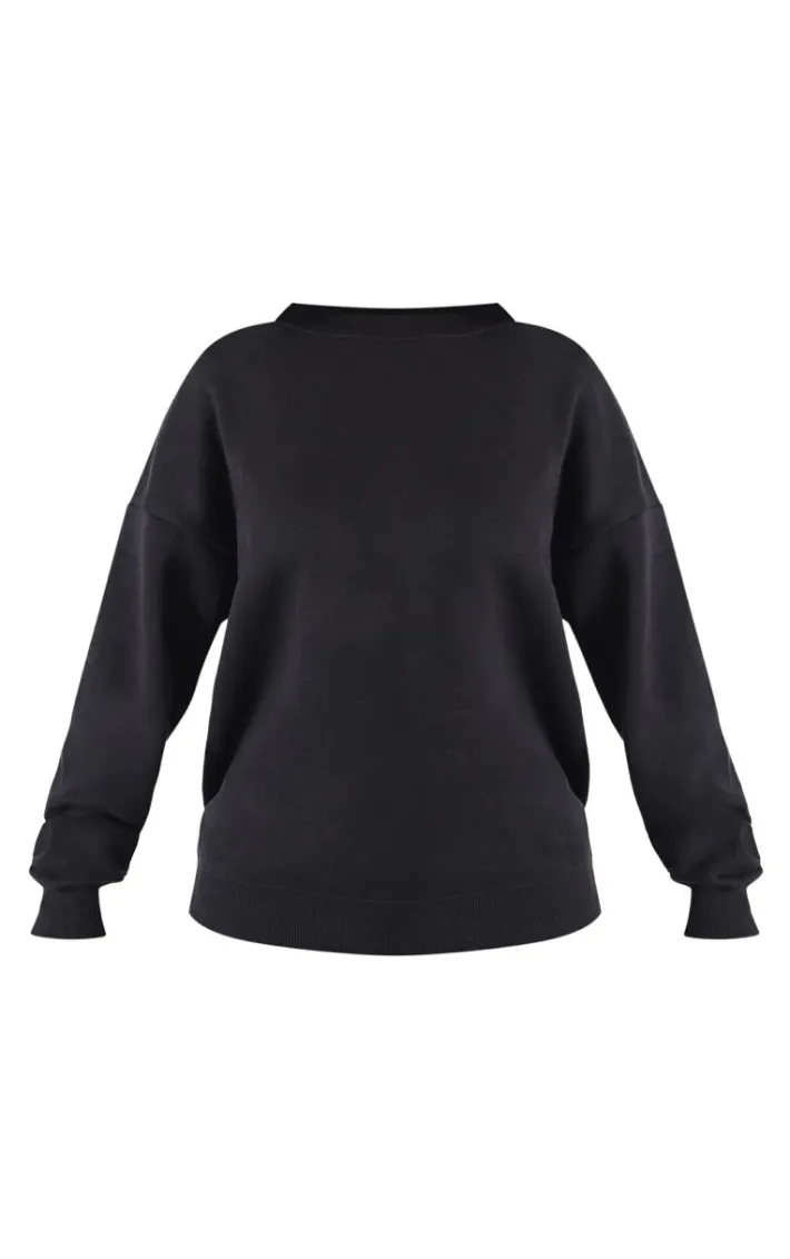 Petite Black Ultimate Basic Oversized Sweatshirt