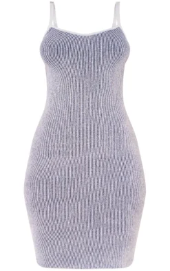 Petite Blue Contrast Knit Mini Dress