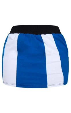 Petite Blue Jersey Contrast Mini Skirt