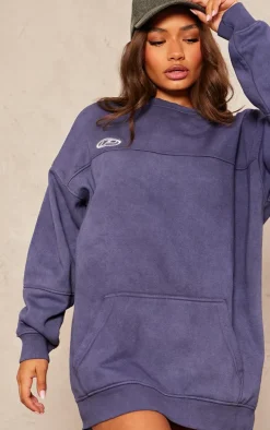 Petite Blue Oversized Sweater Dress