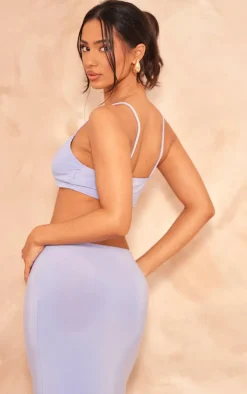 Petite Blue Slinky Strappy Bralet