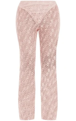 Petite Candy Pink Lace Pants