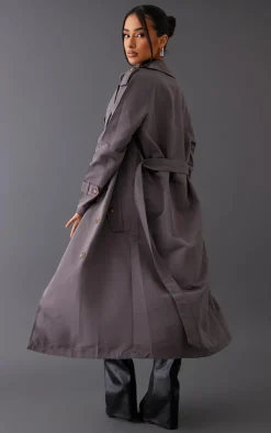 Petite Charcoal Oversized Trench Coat