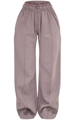 Petite Charcoal Seam Detail Straight Leg Sweatpants