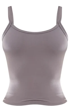 Petite Charcoal Snatched Sculpt Cami Strap Crop Top