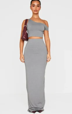 Petite Charcoal Soft Touch High Waist Maxi Skirt