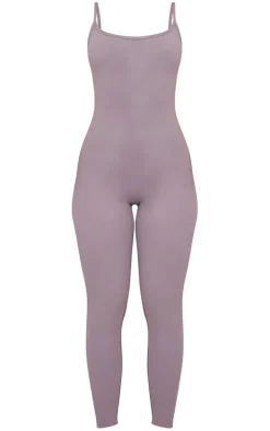 Petite Charcoal Strappy Snatched Sculpt Jumpsuit