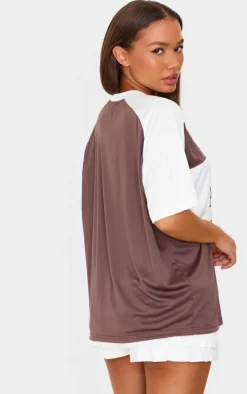 Petite Chocolate Contrast Logo Sports Jersey