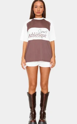 Petite Chocolate Contrast Logo Sports Jersey