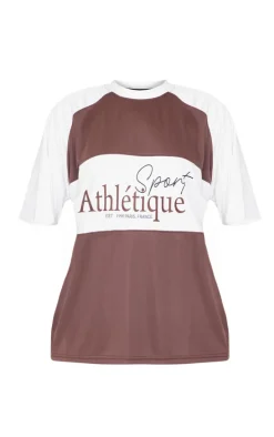 Petite Chocolate Contrast Logo Sports Jersey