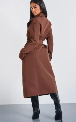 Petite Chocolate Oversized Trench Coat