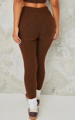 Petite Chocolate Rib Knit Leggings
