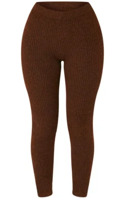 Petite Chocolate Rib Knit Leggings
