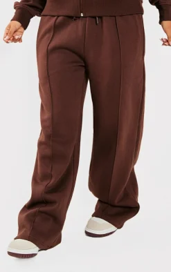 Petite Coffee Seam Detail Straight Leg Sweatpants