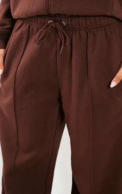 Petite Coffee Seam Detail Straight Leg Sweatpants