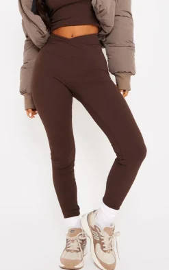 Petite Coffee Snatched Sculpt Wrap Over Leggings