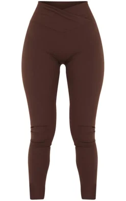 Petite Coffee Snatched Sculpt Wrap Over Leggings