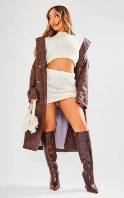 Petite Cream Boucle Mini Skirt