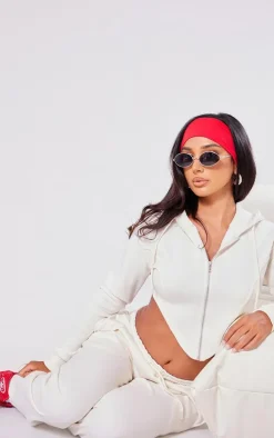 Petite Cream Dipped Hem Hoodie