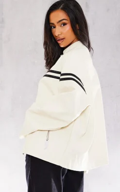 Petite Cream Faux Leather Biker Jacket