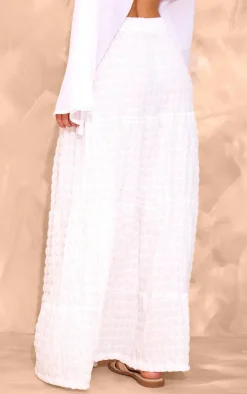 Petite Cream Low Waist Textured Maxi Skirt