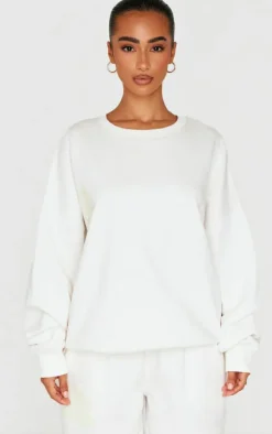 Petite Cream Matcha Graphic Oversized Sweatshirt