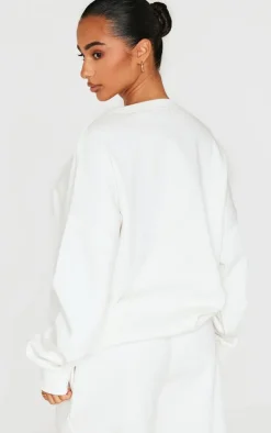 Petite Cream Matcha Graphic Oversized Sweatshirt