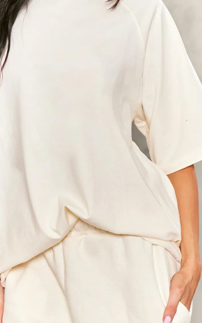 Petite Cream Oversized T-shirt
