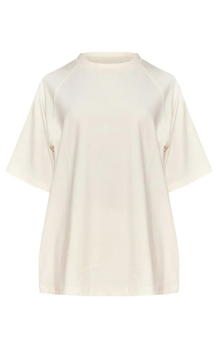 Petite Cream Oversized T-shirt