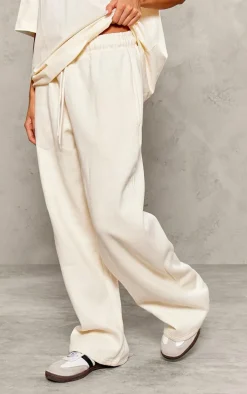 Petite Cream Oversized Wide Leg Sweatpants